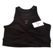 XL Nine West Active Top Women's Black Tank Built in Bra Sleeveless Crop Top