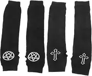 [FRCOLOR] 2 Pairs Knitted Arm Covers Cute Pattern Arm Sleeves for Women for Fancy Dress Festivals Halloween Parties and Role Playing Events