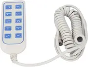EVTSCAN 10-Button 8-Pin Adjustable Bed Wired Hand Control With Mounting Clip - Multifunction Remote Controller Replacement for Electric Hospital and Homecare Beds