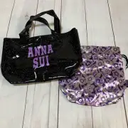 ANNA SUI Sparkle Tote Mini Tote Bag Drawstring Pouch
