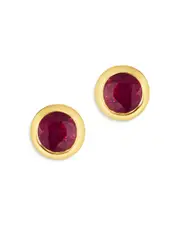 Bloomingdale's Fine Collection Ruby Bezel Set Stud Earrings in 14K Yellow Gold - 100% Excluisve