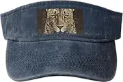 [RLDOBOFE] Sun Visor Hat Adjustable Empty Top Baseball Cap Patterned leopard head Sun Hats for Women Men Sports Hats Summer Beach Cap
