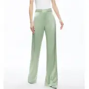 NEW ALICE + OLIVIA Women's Green Tea Deanna High Waist Bootcut Pant Size 0
