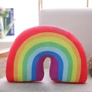 Wwxx Sofa Rainbow Cushion Decor Rainbow Shaped Pillow Soft Plush Cushion Kids Gift XH Red