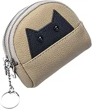 [Frediuo] Coins Purse Money Pouch Mini Size for Men and Women PU Leather Multifunctional Zip Closure Vintage Wallet Coins Organizer
