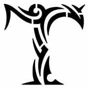 "TRIBAL T" Design Letter Stencil Name Initial Alphabet 4" 5" 6" 7" Inch Sheet