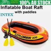 Inflatable Boat Kayak with Paddles Oars Outdoor Floating Raft 3 Person Summer