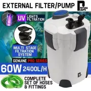 Aquarium External Canister Filter Aqua Fish Tank Multi Stage Pond Pump UV Light