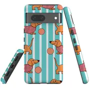 For Google Pixel 7 Case Tough Protective Cover Dachshund Dogs Cute