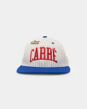 [CARRE] Carre Hood Pinstripe Snapback Ivory/royal - Size ONE ONE Ivory/Royal