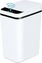 Smart Bathroom Trash Can with Lid, 11 L Waterproof Touchless Bathroom Bin, Automatic Slim Trash Can with Motion Sensor Lid, Plastic Narrow Trash Bin for Bathroom, Kitchen, Office, Living Room