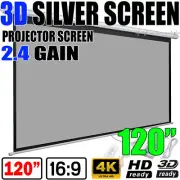 120" 3D SILVER SCREEN 16:9 ELECTRIC MOTORISED TV PROJECTOR CINEMA SCREEN + REMOT