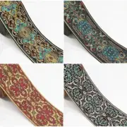 Floral Colorful Jacquard Laces Ribbon Vintage Style Chains Fabric Ribbons 1meter