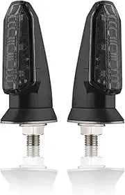 Motorcycle Indicators Turning For S&uzuki 12V LED Motorcycle Turn Signals Lights Flasher Amber Flashing Light Blinker Signal Lamp Running(2pcs Black)