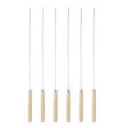 6pcs Kebob Skewers 33cmx3.3mmx0.8mm Flat Sticks with Wood Grip Handle
