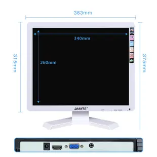 安美特 17吋電腦螢幕顯示器 液晶安防工業監控螢幕VGA/HDMI/BNC*3/內置音箱/USB多媒體播放