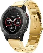 [DJDLFA] 20 22 26mm Replacement black Stainless Steel Wrist Strap for Garmin Fenix 6X 6S 6 5X 5 5S Plus 3HR Watch Watchband Wrist Band