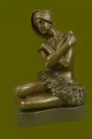 Hand Made Detailed Man Hawaiian Performer Dancer Cast Bronze Sculpture Statue