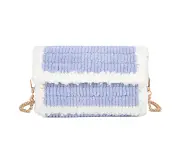 Handmade knitting bag diy material bag- Ice bar light gray material bag