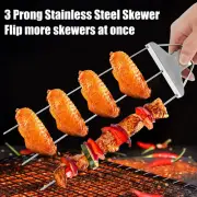 2Pcs 3-Prong Skewer with Storage Bag 3 Way Grill Skewers Efficient Skewers₢
