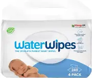 240 Pack, Biodegradable Baby Wipes, 99.9% Water Based Wet Wiped, Unscented & Hyp