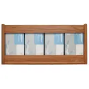 Wooden Mallet 4 Pocket Glove and Tissue Box Holder in Medium Oak
