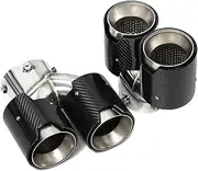 Quad Car Exhaust Tip Carbon Fiber Exhaust Tip Compatible For BMW G22 G23 G26 M440i 2019+ Muffler Tip Performance Exhaust(Carbon Fiber C)