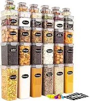 [Feshory] 42 Pack Airtight Food Storage Container Set - Pantry Storage Containers Organiser & Cereal Storage Containers for Kitchen Storage & Organisation with 100% Leak Proof Lids