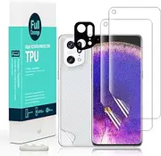 Ibywind Screen Protector for Oppo Find X5 Pro 5G 6.7",[Pack of 2],[Camera Lens Protector(Metal Material)][Back Carbon Fiber Film Protector][In-Display Fingerprint Support][Bubble Free]