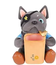 Plush Dog Trash Can - Animal Tissue Box, Car Litter Bin | Headrest Tissue Holder Car Rubbish Container, Stuffed Dog Car Tissue Box, 2 In 1 Fun Car Accessory Vehicle Cleanup Solution for Car Home