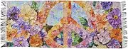 [AIXIWAWA] Art Peace Sign Women's Pashminas Scarf, Shawls Wrap Lightwight Tassel for Evening Dress Dinner Party, Multicolor