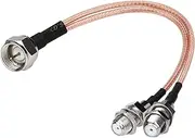 RFAdapter F-Type RG6 Splitter Coax Cable, 75Ohm TV Antenna 3 Way Splitter Combiner F Male to F Dual Female RG316 Coaxial Cable 6inch