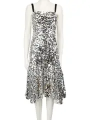 Silver Sequinned Midi Dress