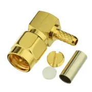 15X 90 Deg SMA male plug right angle crimp RG174 RG316 LMR100 cable RF Connector
