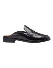 [Jane Debster] West Black Croc Print Flat Shoes