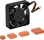 GeeekPi 40mm Cooling Fan & Copper Heatsink Pack for Raspberry Pi 5 - Cooler Kit With Heatsink