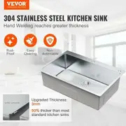 Kitchen Sink 304 Stainless Steel Drop-In Sinks Top Mount Single Bowl Basin with Accessories(Pack of 3) Household Dishwasher Sinks for Workstation RV