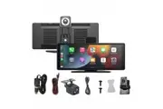 10.26-inch high-definition driving recorder, Carplay in-car smart screen for convenient navigation, front and rear dual-recording 4K recorder, navigation/voice control, support Bluetooth FM transmitter AUX (+128GB memory card)