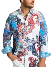 Robert Graham Branca Regular Fit Woven Shirt Large