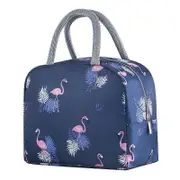 Lunch Box Tote Bag Insulation Bag Lunch Bag Lunch Box Bag Insulation Bag With Rice Bag Thickened Aluminum Foil Tote Bag (Navy Flamingo)