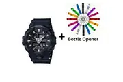 Casio G-Shock Black Analogue/Digital Mens Watch GA700-1B GA-700-1B Bottle Opener Bundle