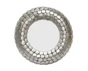 SSH COLLECTION Stone 61cm Round Wall Mirror - Matte Silver