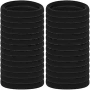 Anezus 50 Pcs Thick Black Hair Ties Large Elastics Bulk Hair Ties Stretch Hair Bands Ponytail Holders for Thick Heavy and Curly Hair