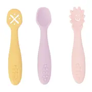 3pc Annabel Trends Silicone Baby Feeding Mini Spoons Cutlery Set Sunset