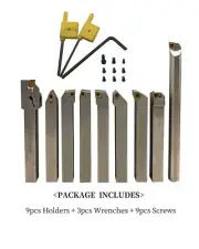 18PCS 1/2 " S08 SCLCR-2 Shank Indexable Carbide Lathe Turning Insert Tool Holder