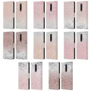 NATURE MAGICK ROSE GOLD MARBLE GLITTER LEATHER BOOK CASE FOR BLACKBERRY ONEPLUS