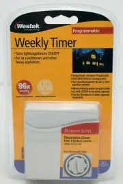 NEW Westek TM07WHB Programmable Weekly Timer 96x Automatic Home/Work wall outlet