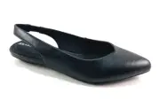 Anne Klein Oliff Black Pointed Toe Slingback Flat Shoe