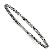 Sterling Silver Antiqued 3.5mm Slip-On Bangle