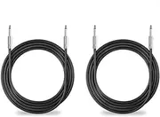 Dekomusic 2Pack 25 ft 1/4" to 1/4" Speaker Cables, True 12AWG Patch Cords, 1/4 Male Inch DJ/PA Audio Speaker Cable 12 Gauge Wire.